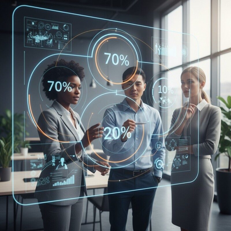 Implementação prática do modelo 70-20-10 nas empresas